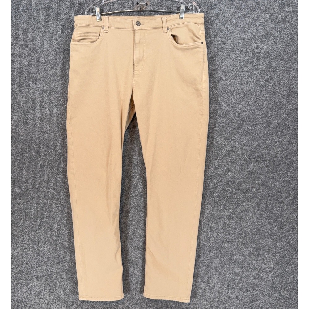 The Perfect Jean NYC Pants Mens 36x29 Khaki Slim Thick Stretch Casual Chino